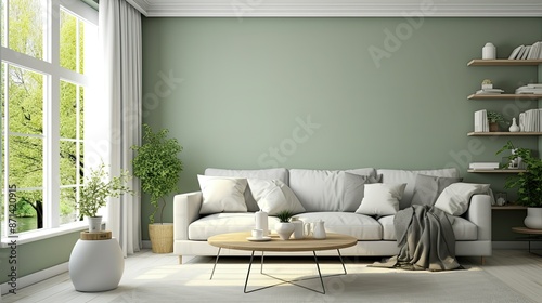 furniture gray green room © vectorwin