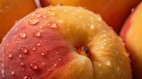 velvety fresh peach fruit photo