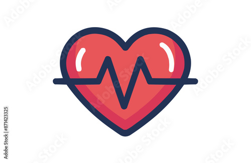 Colorful heartbeat icon isolated on white background.