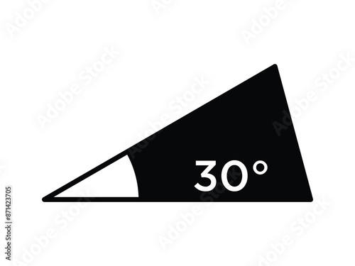 30 degree angle icon in triangle.