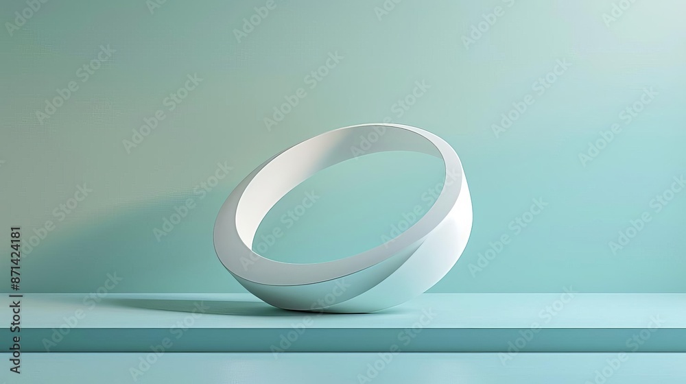 A floating podium in the shape of a Mobius strip, defying gravity and creating a sense of endlessness A floating podium in the shape of a Mobius strip, defying gravity and creating a sense of endlessness