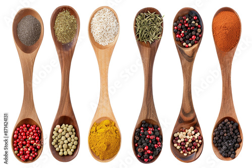 spice ingredients isolated on transparent background