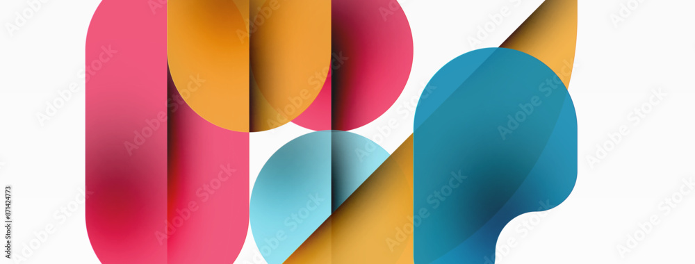 Minimal round shapes geometric abstract background. Circle design. Trendy techno business template for wallpaper, banner, background or landing Minimal round shapes geometric abstract background. Circle design. Trendy techno business template for wallpaper, banner, background or landing