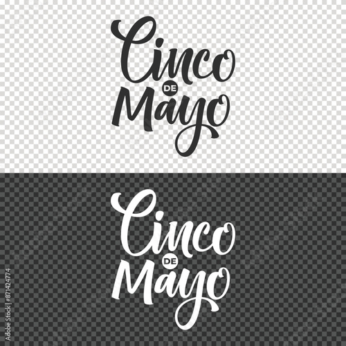 cinco de mayo lettering clipart element design