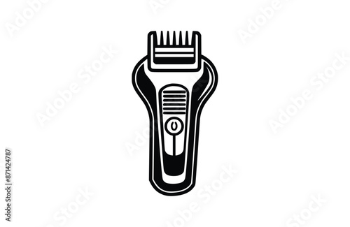 Hair clippers black icon, isolated on white background. Vector illustration.
