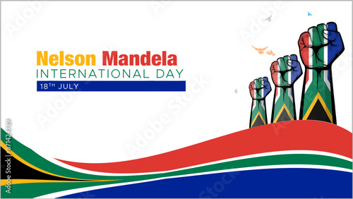 Nelson Mandela day, 18th July. Banner poster design