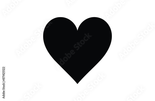 Black heart icon isolated on white background. Beautiful Heart icon.