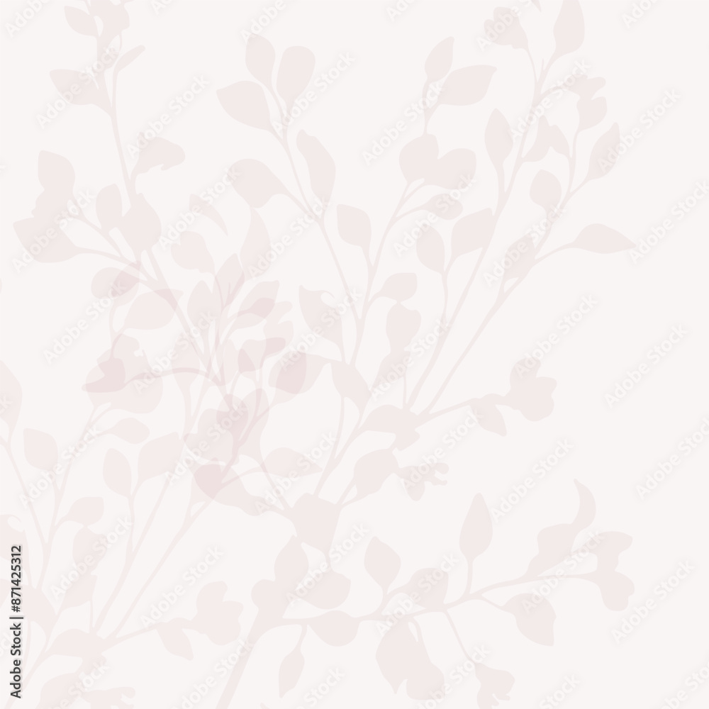 Delicate floral pattern, botanical Japandi style concept