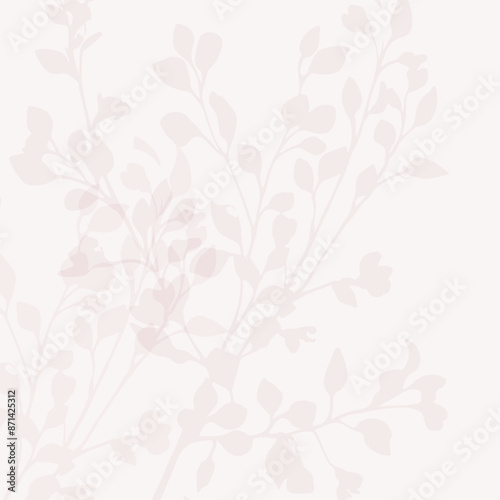 Delicate floral pattern, botanical Japandi style concept