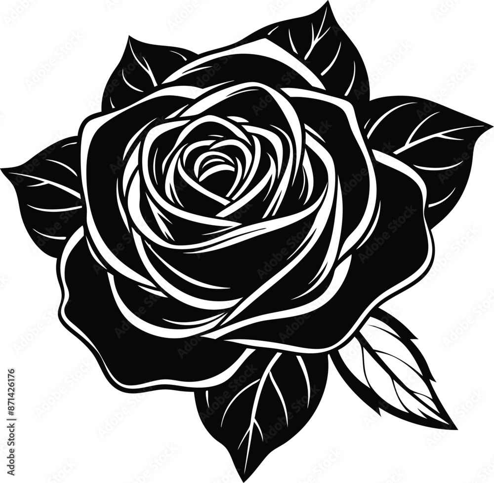 black and white rose vector Illustration black and white rose vector Illustration