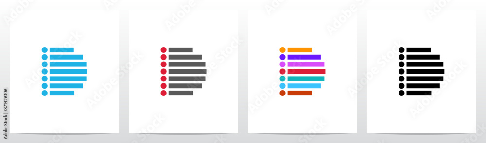 Bullet Point List Initial Letter Logo Design D Bullet Point List Initial Letter Logo Design D