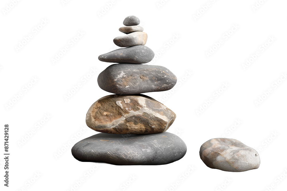 stack of stone banner mockup isolated on transparent background stack of stone banner mockup isolated on transparent background