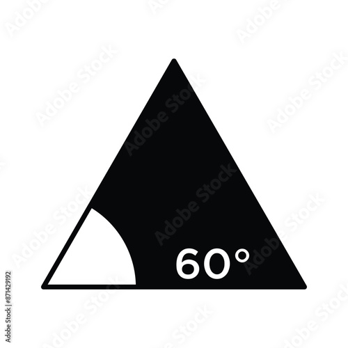 60 degree angle icon in triangle.