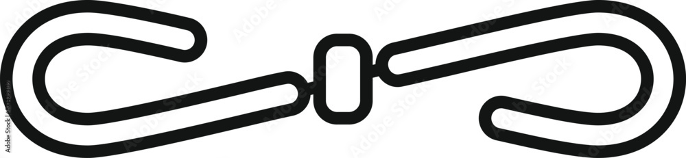 Simple icon of a double hook clasp fastener holding two parts together Simple icon of a double hook clasp fastener holding two parts together