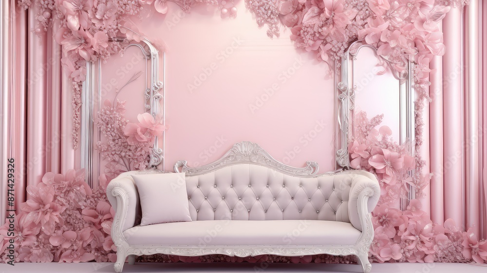 Obraz premium chic pink and silver background