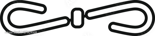 Simple icon of a double hook clasp fastener holding two parts together