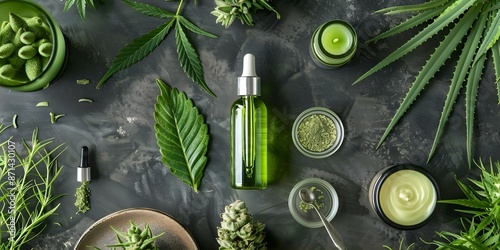 Organic skincare products with aloe vera hemp oil antiinflammatory properties and more. Concept Organic Skincare, Aloe Vera, Hemp Oil, Anti-Inflammatory, Natural Ingredients photo