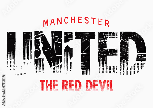 manchester united kingdom typography graphic design, vintage mancester typography grunge, Manchester England grunge stylized graphic t-shirt vector design.eps8