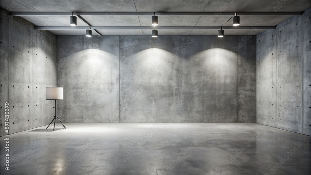 Minimalist gray studio space with sleek concrete floor and soft, gradient backdrop illuminated by a single, dramatic spotlight effect. Minimalist gray studio space with sleek concrete floor and soft, gradient backdrop illuminated by a single, dramatic spotlight effect.