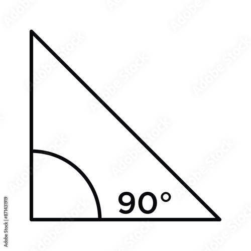 90 degree angle icon in triangle.