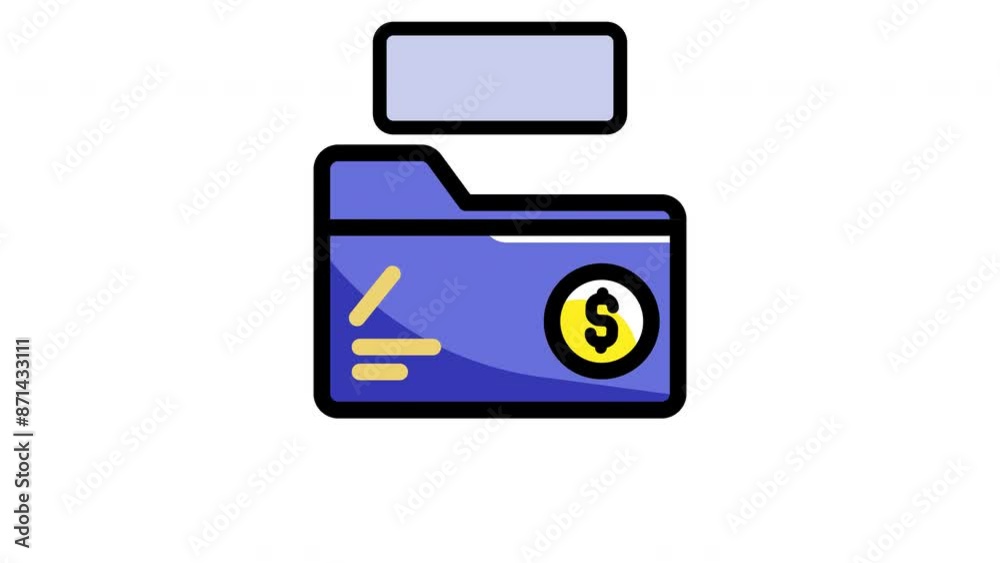 Folder icon animated with a dollar sign; suitable for financial apps, budgeting tools, or accounting software to represent money manageme Folder icon animated with a dollar sign; suitable for financial apps, budgeting tools, or accounting software to represent money manageme