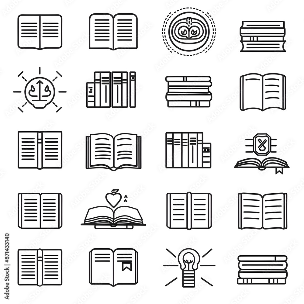 set of books icons,Set of line icons in linear style,set of books and reading books on white background set of books icons,Set of line icons in linear style,set of books and reading books on white background