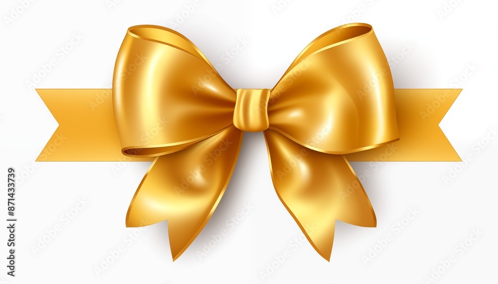 golden bow isolated on white background golden bow isolated on white background