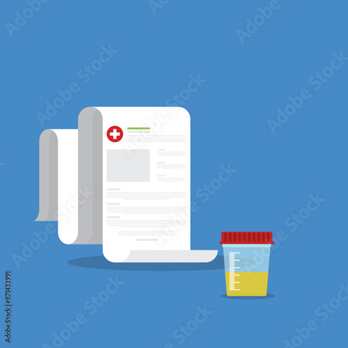urine test for medical and healthcare. Illustration for websites, landing pages, mobile applications, posters and banners.	