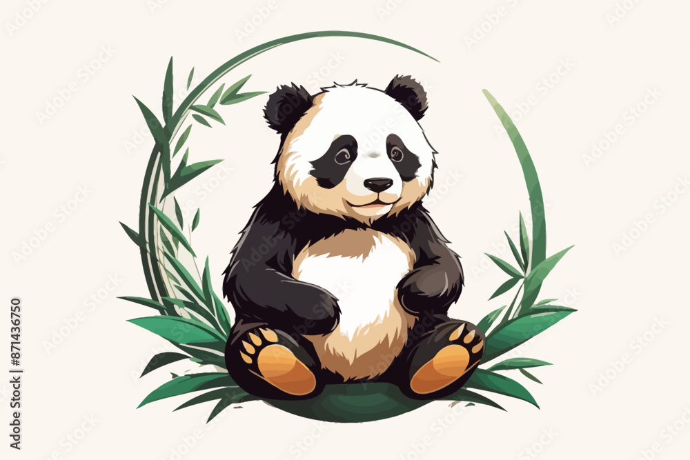 panda in zen position illustration panda in zen position illustration
