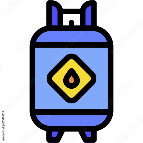 Vector Icon Gas Cylinder, Petroleum, Gasoline, Gas, Oil, Industry