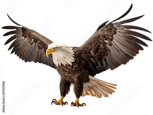 a bald eagle with spread wings