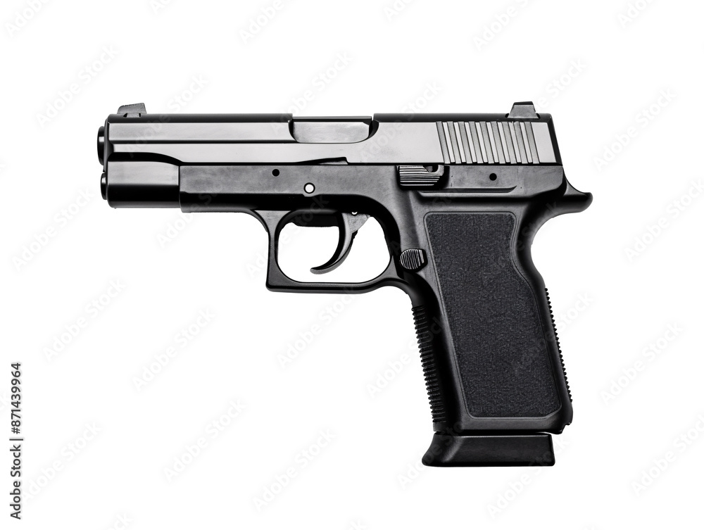 a black gun with a white background a black gun with a white background