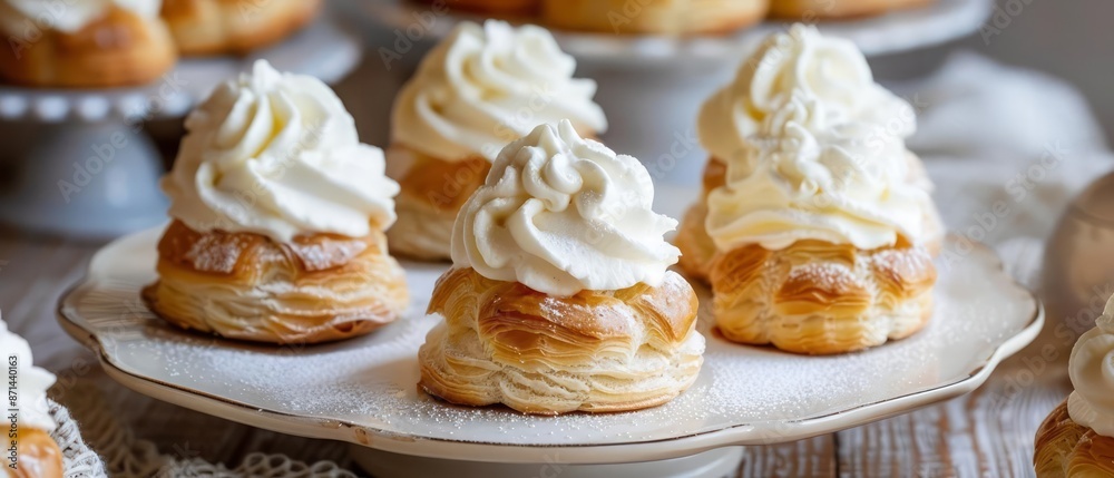 Choux cream, also known as cream puffs, consists of light and airy choux pastry filled with sweet whipped cream or custard Choux cream, also known as cream puffs, consists of light and airy choux pastry filled with sweet whipped cream or custard