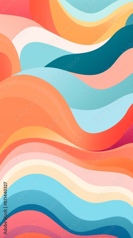 Fototapeta premium Abstract Wavy Wallpaper With Bright Colors