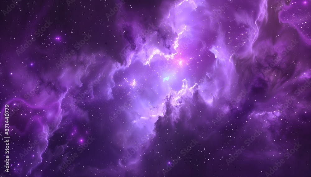 Fototapeta premium An illustration of a purple nebula