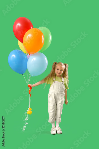 Happy little girl with colo...
