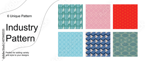 6 Pattern geometric designs bundle.