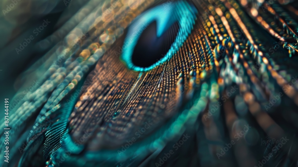 Naklejka premium close-up peacock feathers