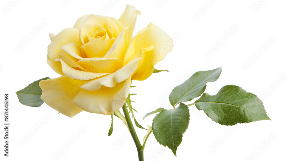 Yellow rose in bloom during the daytime isolated on a transparent background Yellow rose in bloom during the daytime isolated on a transparent background