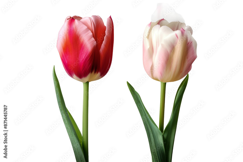 two tulips isolated on transparent background two tulips isolated on transparent background