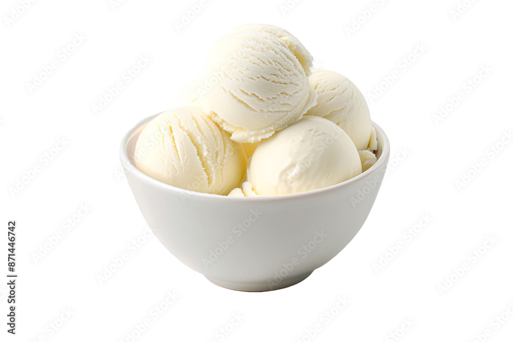 vanilla ice cream in bowl isolated on transparent background vanilla ice cream in bowl isolated on transparent background