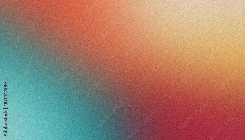 Abstract gradient background with a grainy texture blending turquoise, orange and pink Abstract gradient background with a grainy texture blending turquoise, orange and pink
