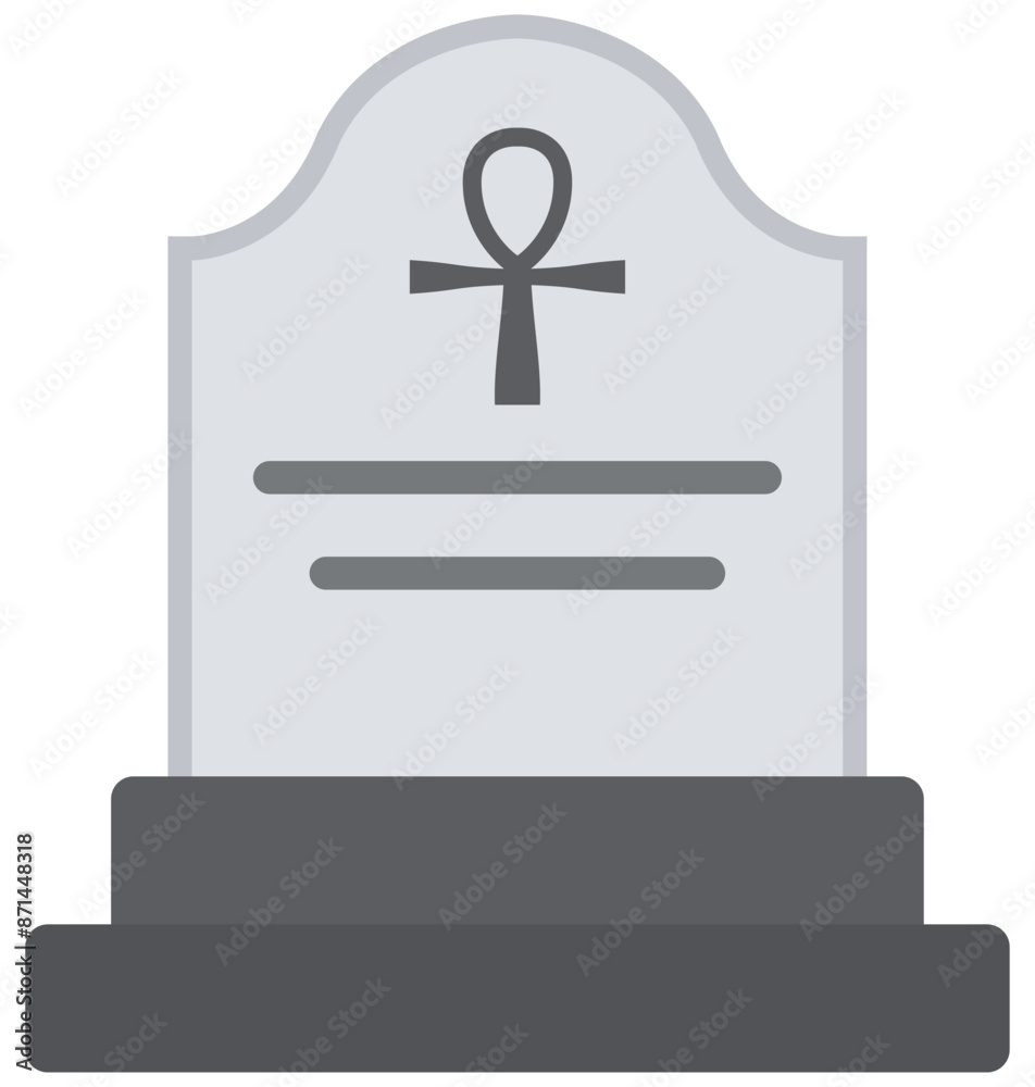 Flat illustration of gravestone isolated on white background. Flat illustration of gravestone isolated on white background.