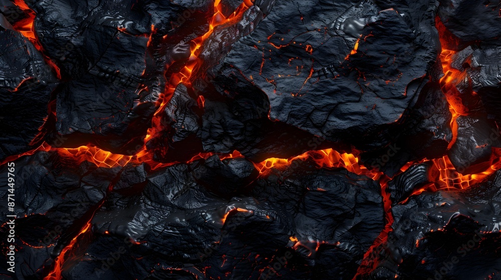 Lava Rock Texture with Rough Surface and Deep Crevices