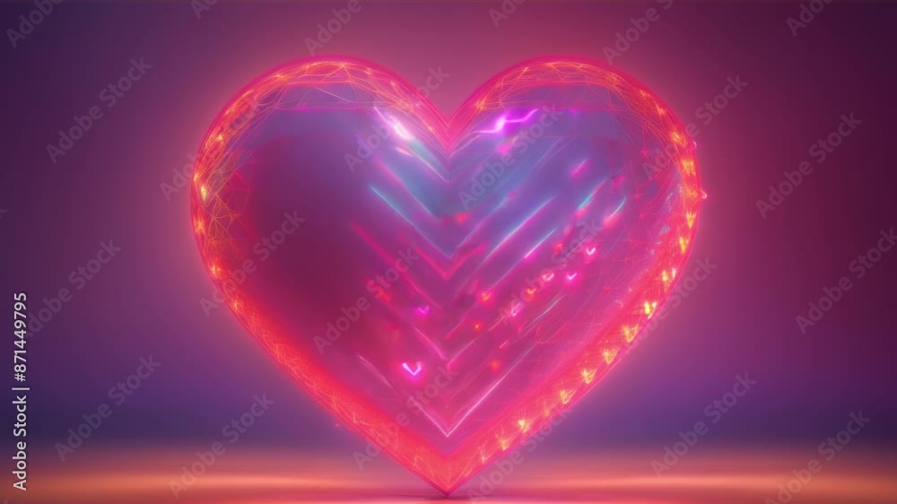 Neon Lights Love Heart ,generative ai Neon Lights Love Heart ,generative ai