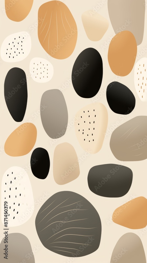Abstract Beige Wallpaper With Organic Shapes Abstract Beige Wallpaper With Organic Shapes