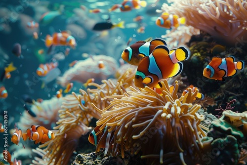 Tropical fish and corals on the seabed