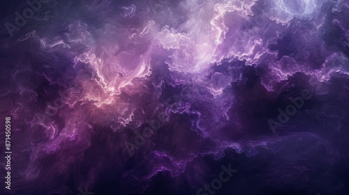 Abstract Purple And White Cloud Formation In The Night Sky