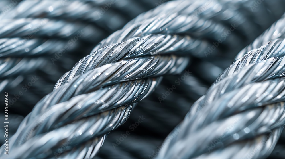 Grey Steelcable. macro shot. horizontal for Background and Industry ...