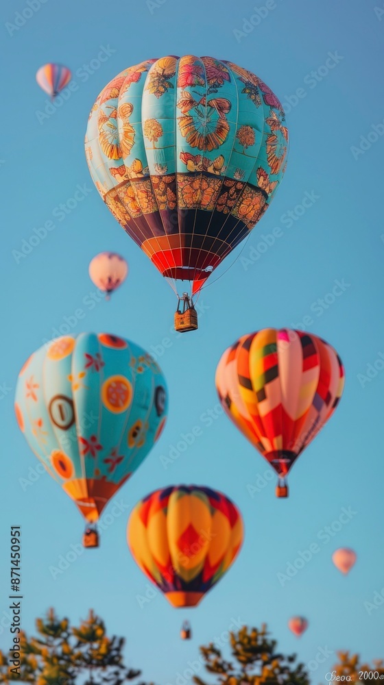 Colorful Hot Air Balloons in the Sky. Colorful Hot Air Balloons in the Sky.